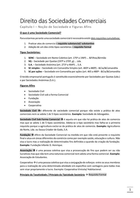 Direito Das Sociedades Comerciais Direito Das Sociedades Comerciais