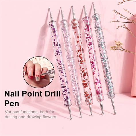 Mairbeon 5Pcs Set Nail Pen Long Lifespan Easy To Use Acrylic Double