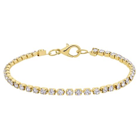 Goudkleurige Bijoux Tennisarmband Met Witte Stras Lucardi NL