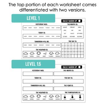 Life Skills Daily Warm Up Worksheets Level 1 TPT