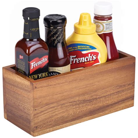 Wooden Condiment Caddy For Sauce Bottles At Drinkstuff