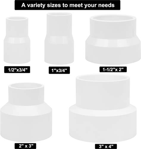 Paquete De 6 Adaptadores De Acoplamiento Reductor De PVC DWV De 2