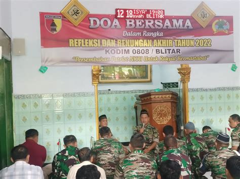 Kodim 0808 Blitar Gelar Doa Bersama Dalam Rangka Refleksi Dan Renungan