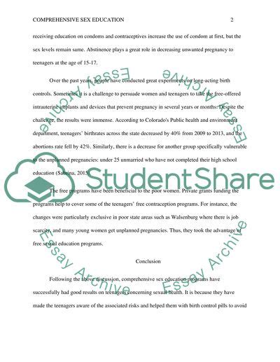 Comprehensive Sex Education Essay Example Topics And Well Written Essays 500 Words