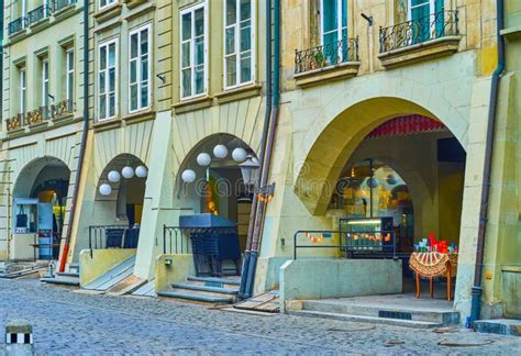 Medieval Townhouses With Wall Paintings On Kornmarkt Square On March 30 In Lucerne Switzerland