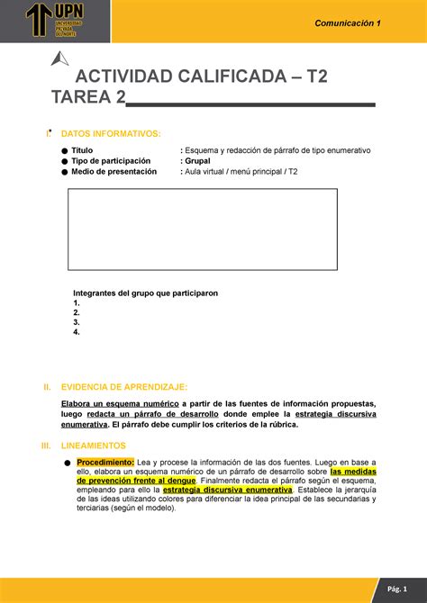 LENG 1001 T2 Practica T1 ACTIVIDAD CALIFICADA T TAREA 2 I DATOS