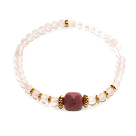 Bracelet Bulle D Amour En Quartz Rose Et Rhodonite Bracelets