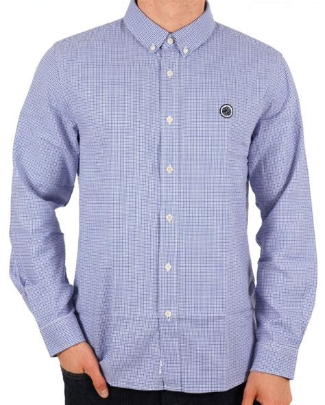 Pretty Green Houndstooth Shirt Blue