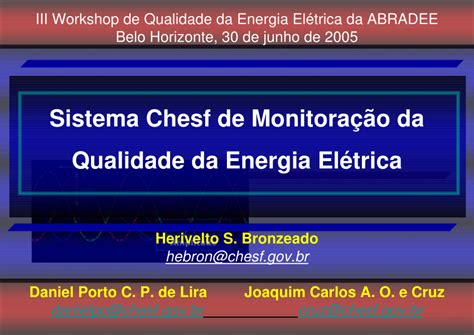 Pdf Sistema Chesf De Monitora O Da Qualidade Da Energia El Trica