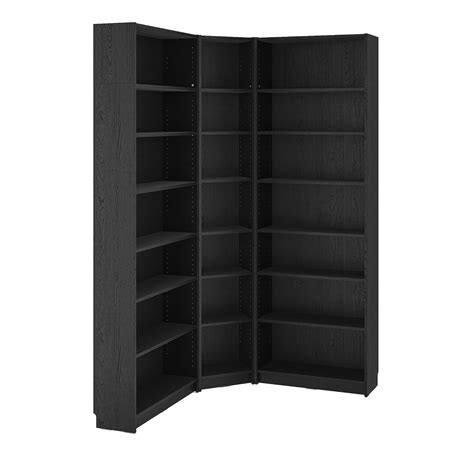 Billy Bookcase Corner Comb W Ext Units Black Oak Effect 136 136x28x237 Cm Ikea