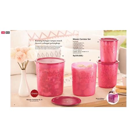 Jual Toples Raya Mosaic Canister Tupperware Ready Stock Shopee Indonesia