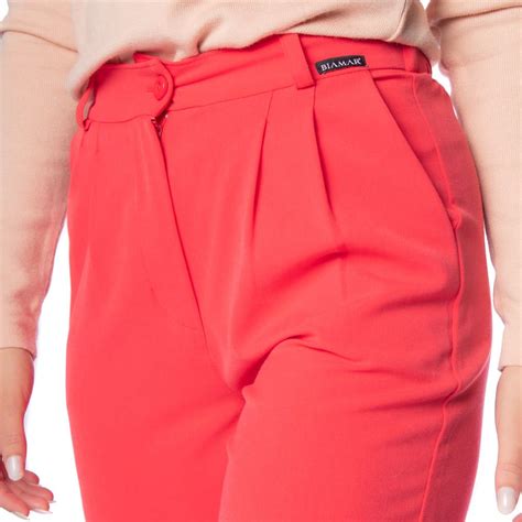 Calça Feminina Biamar Alfaiataria Vermelho Vermelho