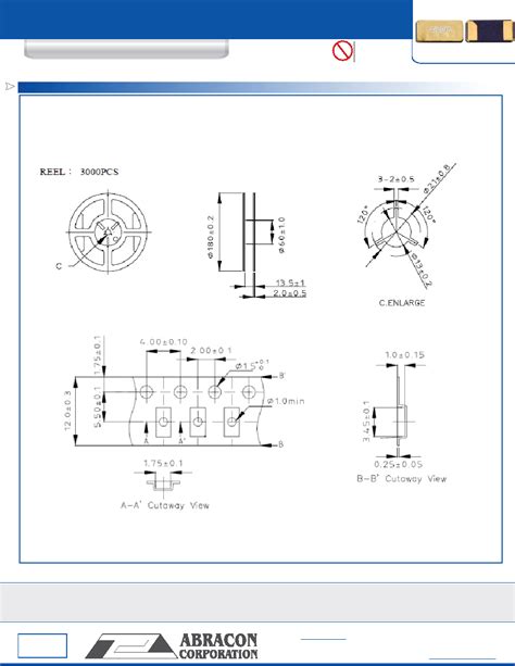 ABS07 120 32 768KHZ T Datasheet 3 3 Pages ABRACON TUNING FORK CRYSTAL