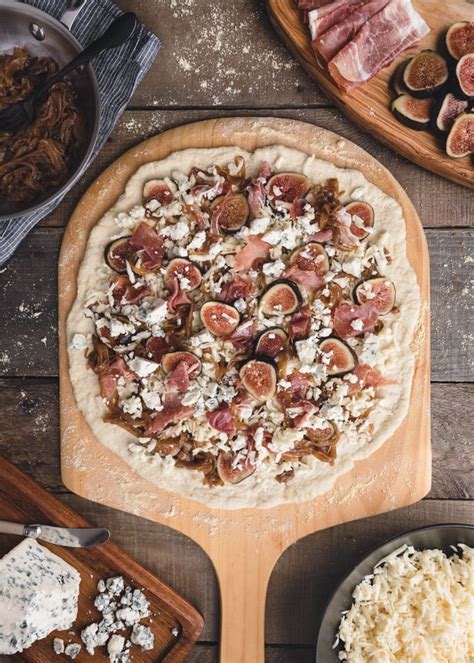 Fig Pizza With Gorgonzola And Prosciutto Striped Spatula