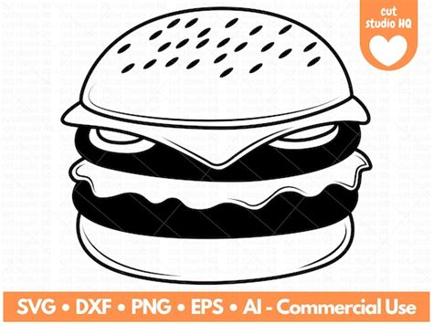 Cheeseburger Svg Hamburger Svg Burger Svg Fast Food Svg Etsy Canada