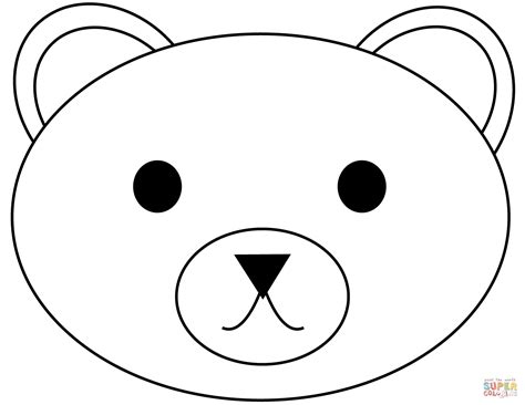 Teddy Bear Face Coloring Pages