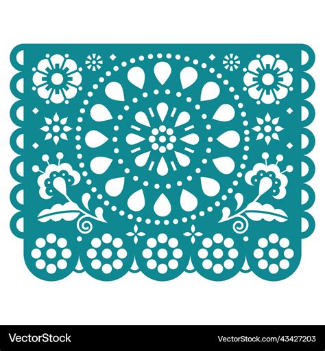 Papel Picado Garland Mexican Design Royalty Free Vector