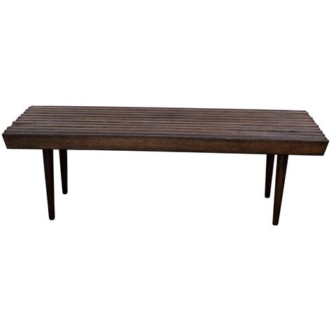 Mid Century Modern Walnut Slat Bench Coffee Table At 1stdibs