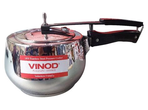 Round Vinod Stainless Steel Pressure Cooker, For Home, Capacity: 5 ...