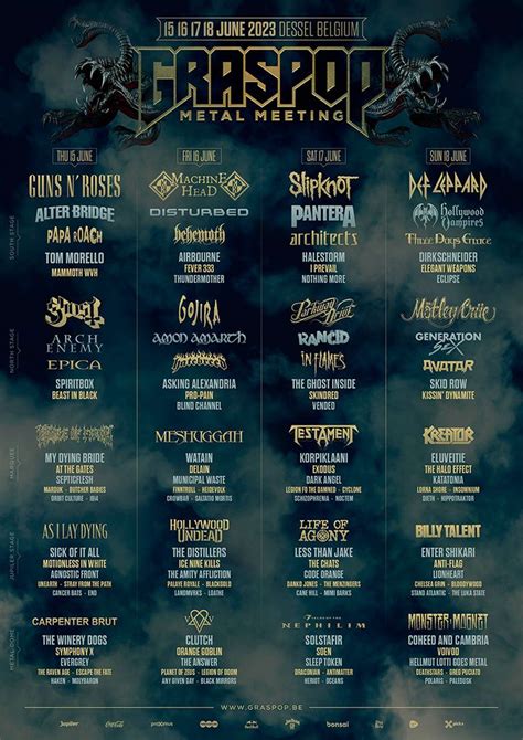 Graspop Metal Meeting Anuncia Sus Horarios Con Guns N Roses Ghost