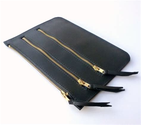 Leather zippered wallet iPhone wallet leather case card