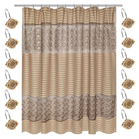 Zahari Home Pc Spindle Bathroom Shower Curtain Set Shower Curtain