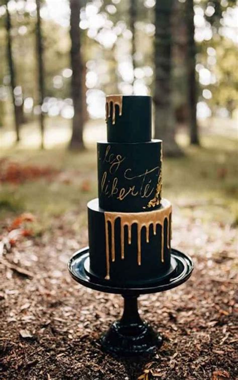 35 Breathtaking Black Wedding Cakes For Eternal Couple I Take You