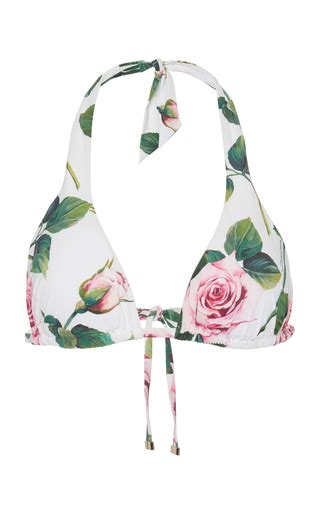 Floral Print Halterneck Bikini Top By Dolce And Gabbana Moda Operandi