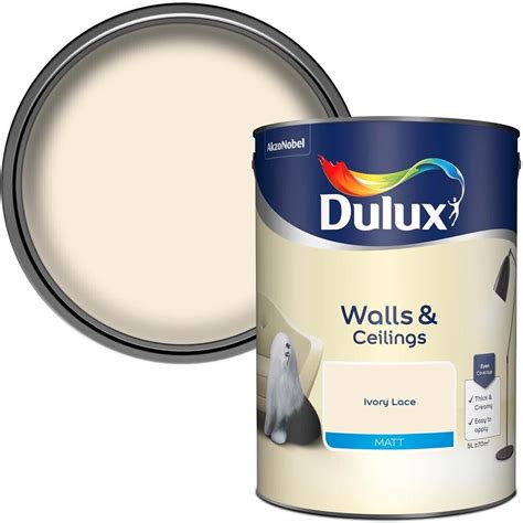 Buy Dulux Ivory Lace Matt Emulsion Paint 5L From 35 00 Today