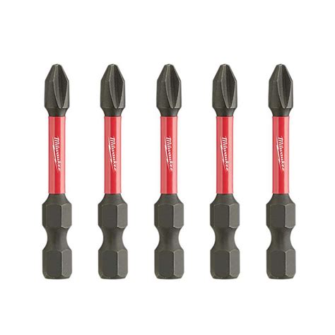 Milwaukee Shockwave Impact Duty Power Bit Steel 2 Phillips 2 In 5 Pack