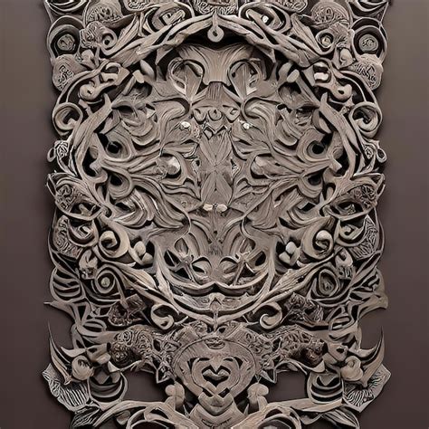 Premium Photo | An artistic expression of wood and flowers engraved ...