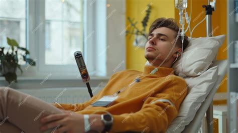 Premium Photo | A dehydrated young man receiving intravenous vitamin therapy in a hospital room ...