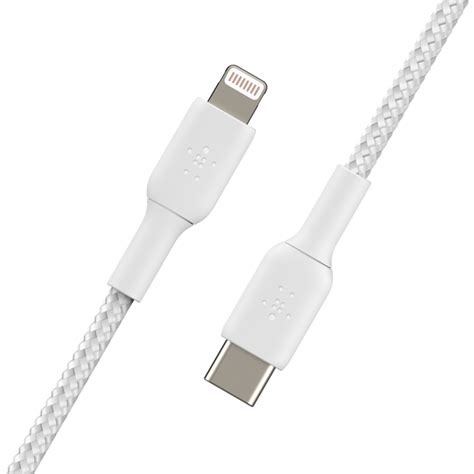 Braided Usb C To Lightning Cable 1m 3 3ft White Belkin Belkin Us