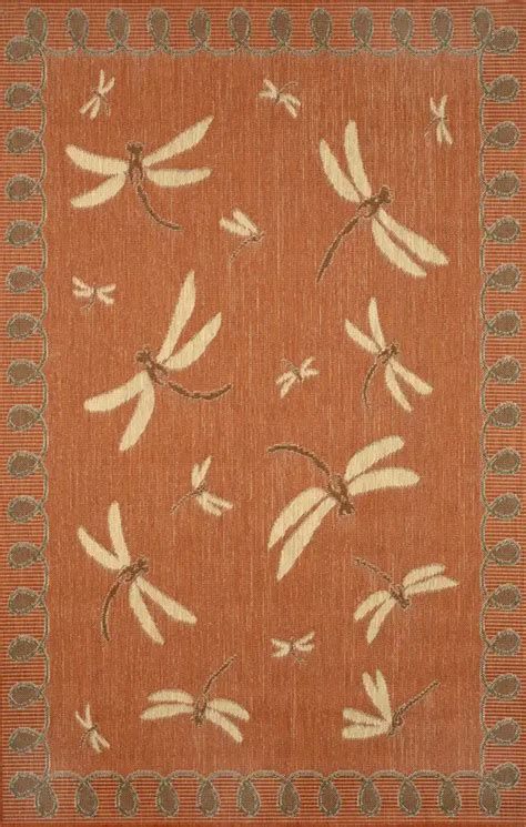 Terrace Dragon Fly Terracotta Rug From The Outdoor Rugs Collection At