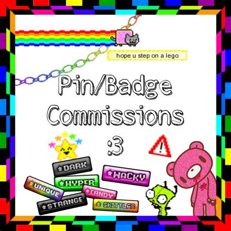 Open Pinbadge Commissions For Ocs And Silly Characters Etsy