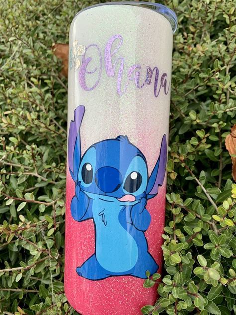 Stitch And Scrump Glitter Tumbler Stitch Personalized Glitter Tumbler