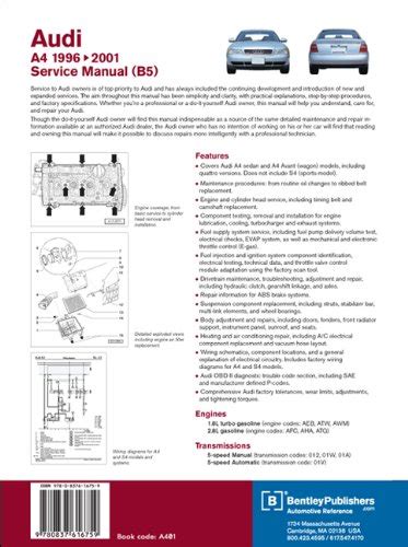 Pdf Audi A4 B5 Service Manual 1996 1997 1998 1999 2000 2001 Free