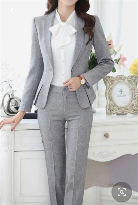 Grey Suit For Women Two Piece Suit Top Womens Suit Womens Suit Set