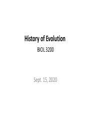 History Of Evolution Class Notes Pdf History Of Evolution BIOL 3200