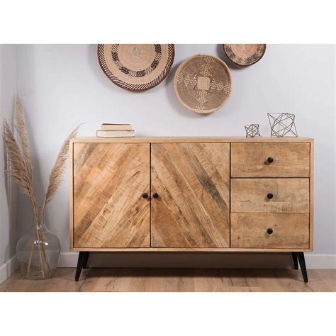 Distressed Solid Light Mango Large Sideboard Casa Bella Furniture Uk