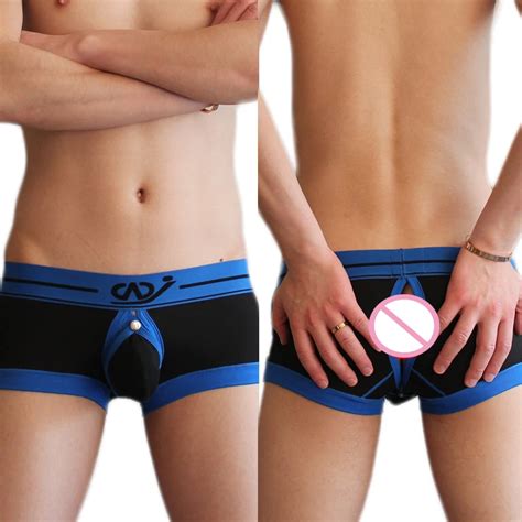 Cueca de homem gay wj sexy roupa íntima masculina bolso pênis