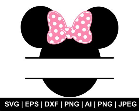 Minnie Mouse Split Monogram Frame Minnie Mouse Head Svg Etsy