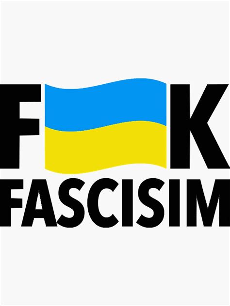 Fuck Fascism Censored With Ukrainian Flag Black Text Sticker By Mvickiu9 Redbubble