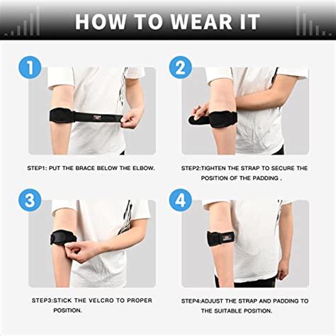 Tennis Elbow Brace 2 Pack Adjustable Forearm Straps Support Band With