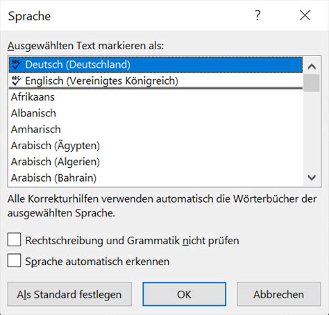 Microsoft Word Sprache Ndern