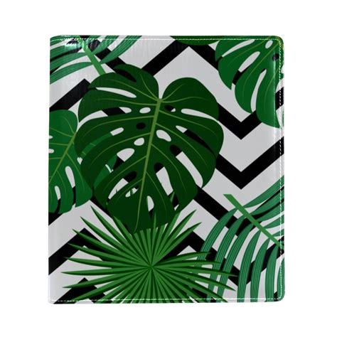 Ownta Exotic Jungle Tropical Palm Leaves With Black White Zig Zag