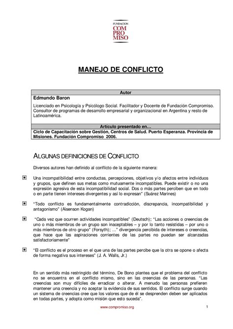 ART Resolucion DE Conflictos 1 MANEJO DE CONFLICTO Autor