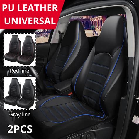 Autoyouth Classic Universal Pu Leather Car Front Seat Covers High Back Bucket Seat Cover For