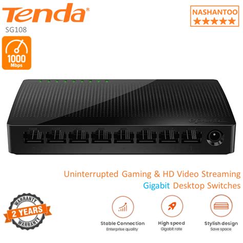 Tenda Sg108 Mini 8port Desktop Gigabit Swtichfast Ethernet Gigabit