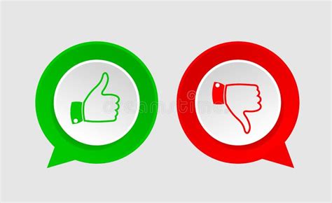 Design The Likes And Dislikes Icon In The Circle Stock Vector